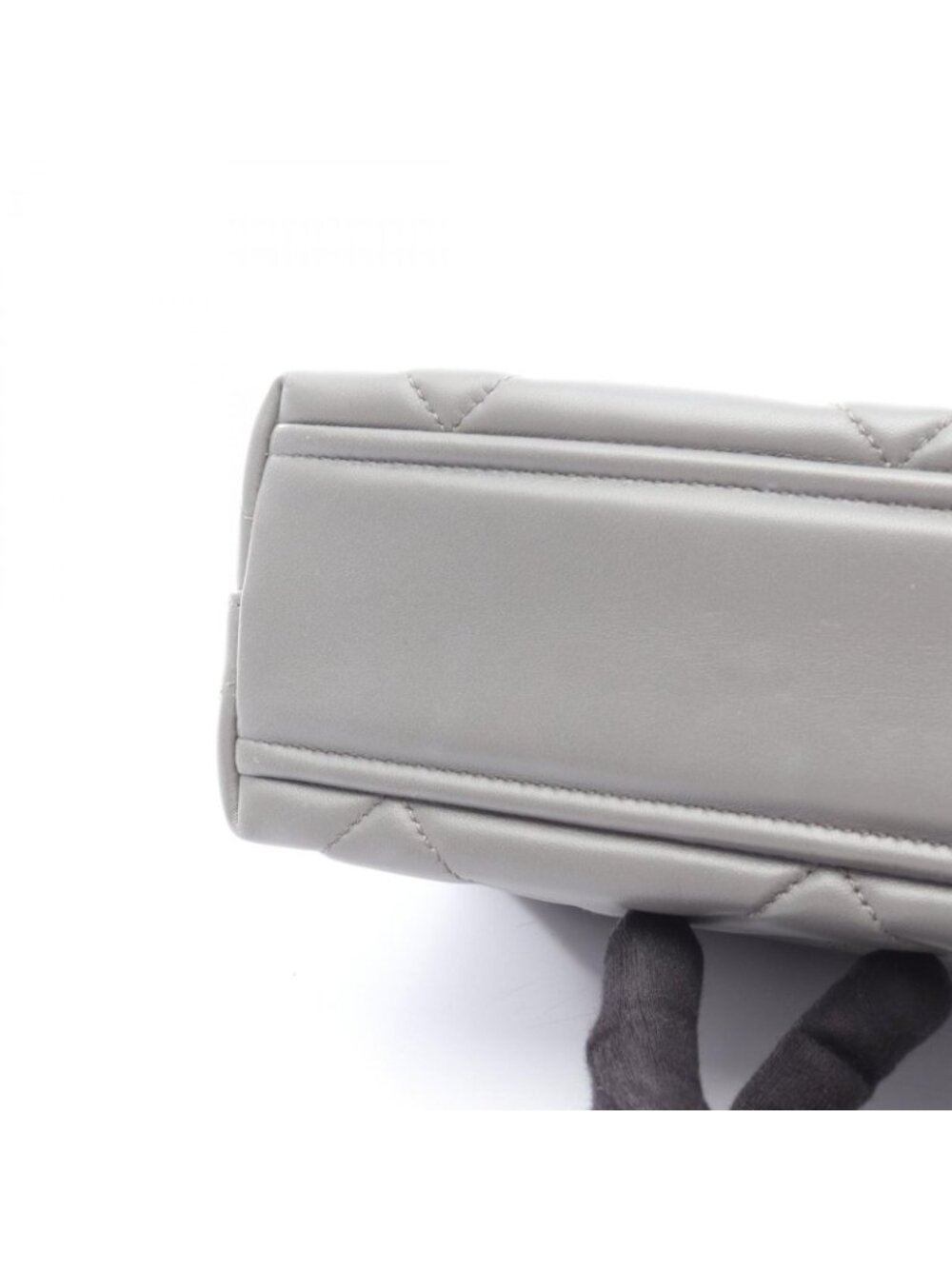Prada Shoulder Bag Nappa Stitched Spectrum Gray Leather Chain - Picture 9 of 10